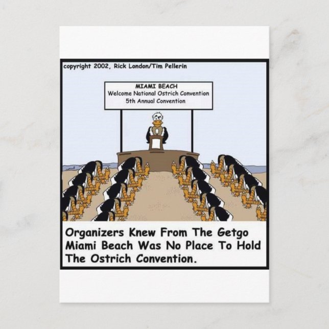 Postal Convención de Avestruces de Miami Beach Regalos y  (Anverso)