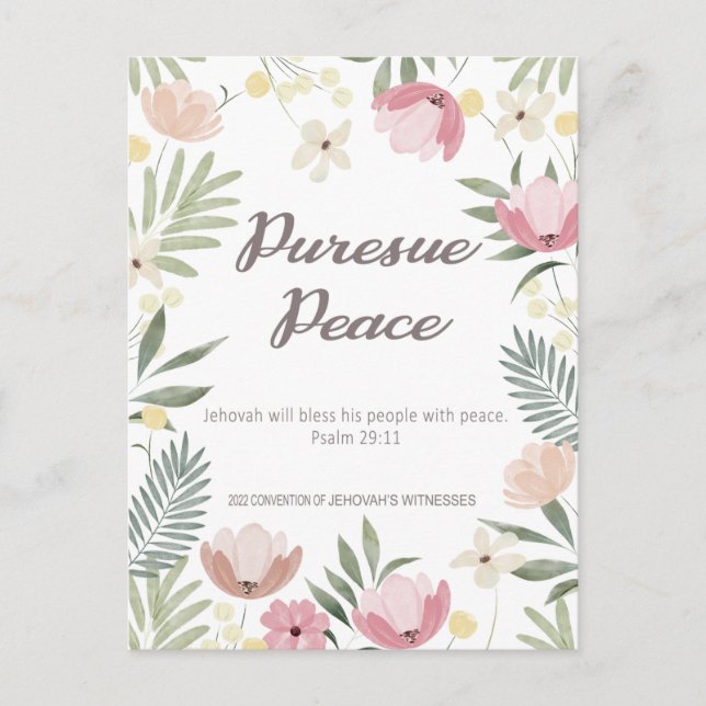 Postal Convención JW de 2022 - flor (Anverso)