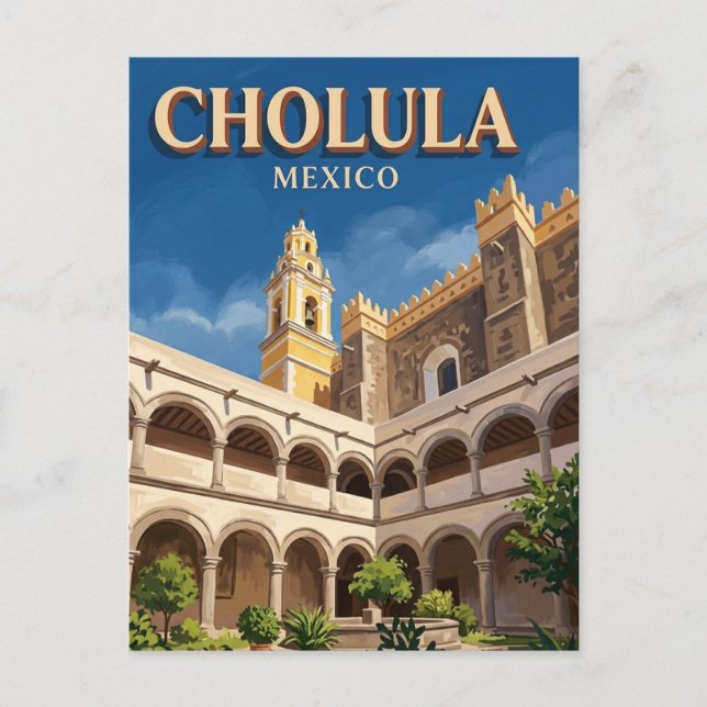 Postal Convento de San Gabriel Cholula México (Anverso)