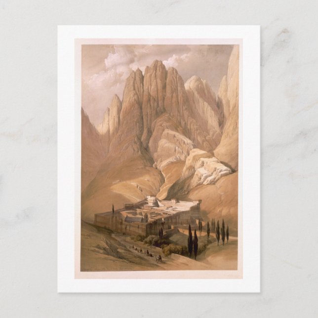 Postal Convento de St. Catherine con Monte Horeb, febrero (Anverso)