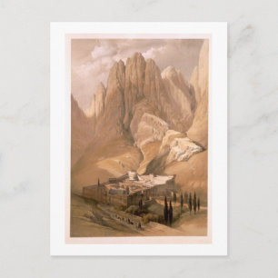 Postal Convento de St. Catherine con Monte Horeb, febrero