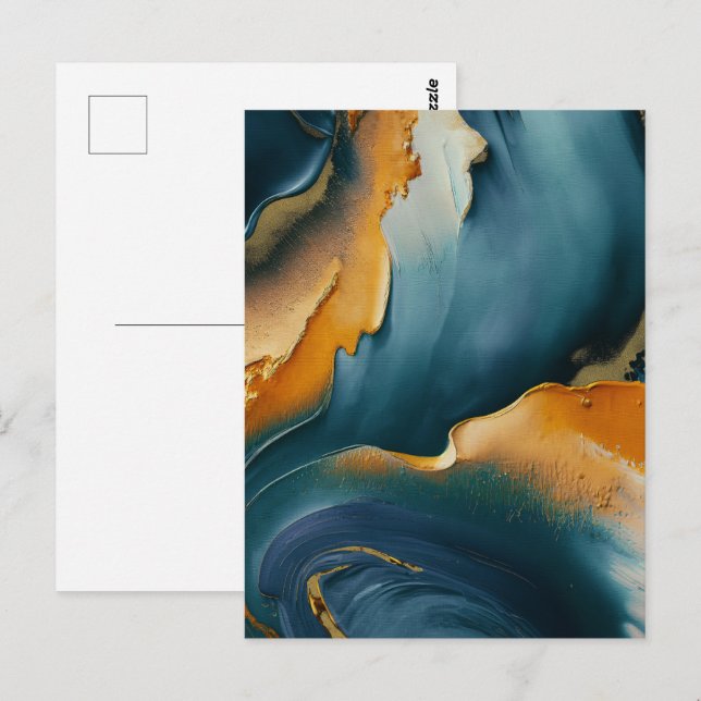 Postal Convergencia – Campos abstractos de movimiento y o (Anverso / Reverso)