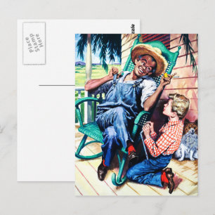 Postal Conversación con el arte vintage de papá