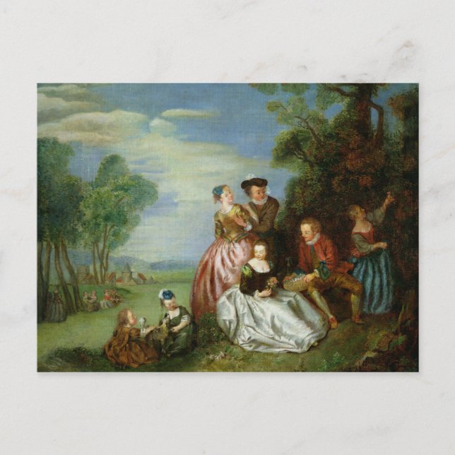 Postal Conversación en un parque (Anverso)