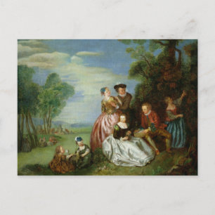 Postal Conversación en un parque