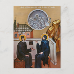 Postal Conversación entre San Paisios y Santa Eufemia