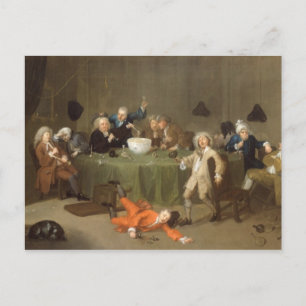 Postal Conversación moderna de medianoche, c.1732 (aceite