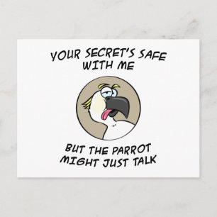 Postal Conversando sobre el loro de Cockatoo