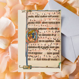 Postal Conversión de san Pablo Manuscrito Medieval