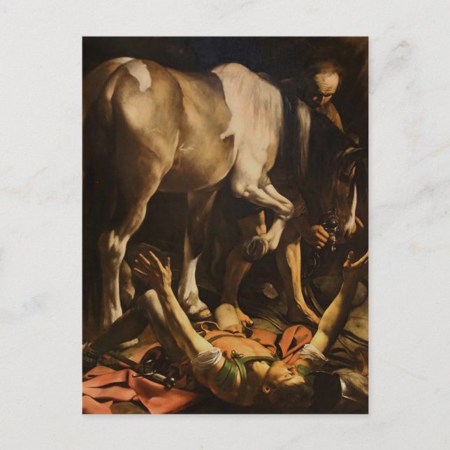 Postal Conversión de San Pablo por Caravaggio  (Anverso)