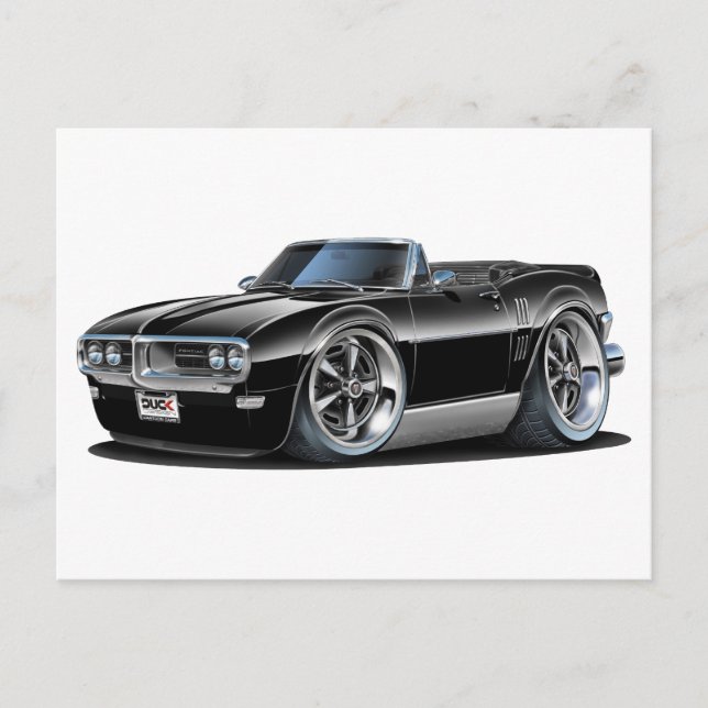 Postal Convertible de Firebird Black 1968 (Anverso)