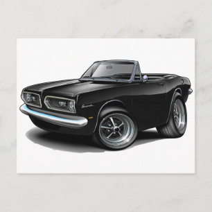 Postal Convertible negro 1967-69 del Barracuda