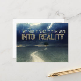 Postal "Convertir la visión en realidad" Motivación Afirm