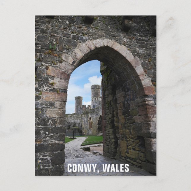 Postal Conwy Wales Welsh Castle Foto de viaje (Anverso)