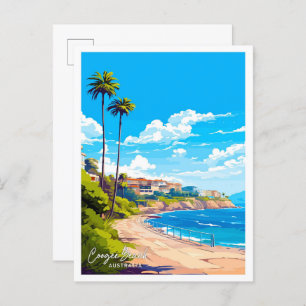 Postal Coogee Beach Australia Viaje ilustracion Vintage