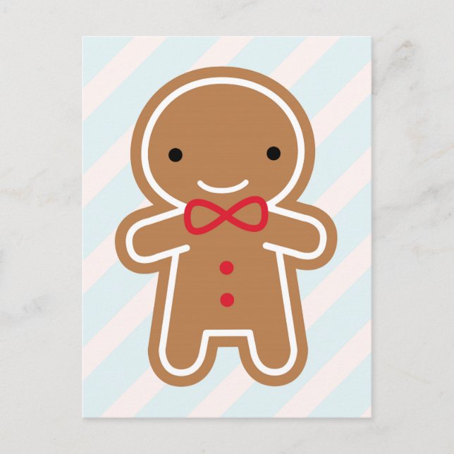 Postal Cookie Cute Kawaii Gingerbread Man (Anverso)