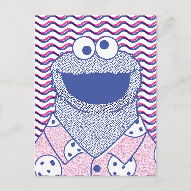 Postal Cookie Monster | Camiseta de cookie desplegable (Anverso)