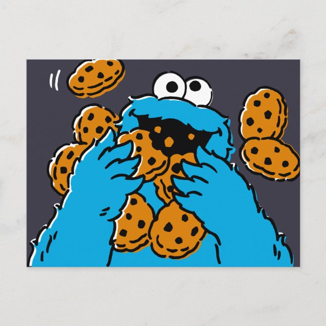 Postal Cookie Monster Eating All the Cookies (Anverso)