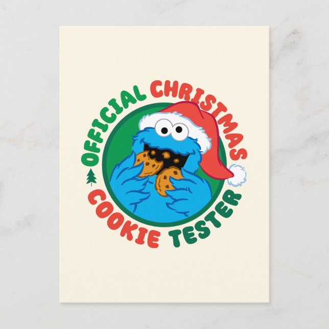 Postal Cookie Monster | Navidades oficiales Cookie Tester (Anverso)