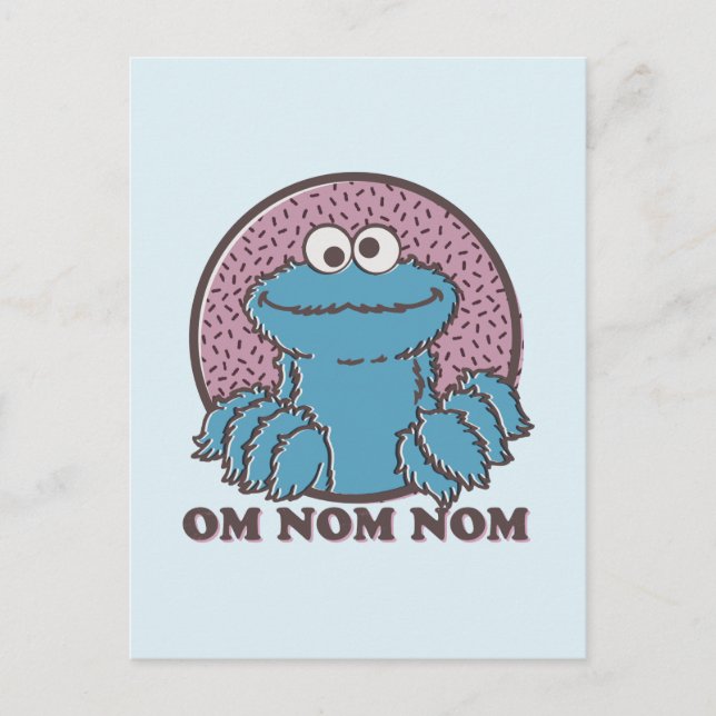 Postal Cookie Monster | Om Nom (Anverso)