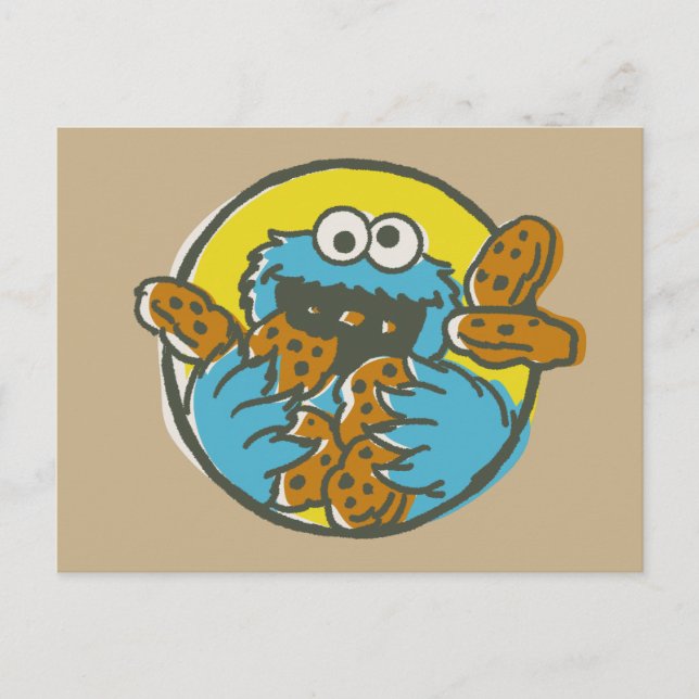 Postal Cookie Monster Retro (Anverso)