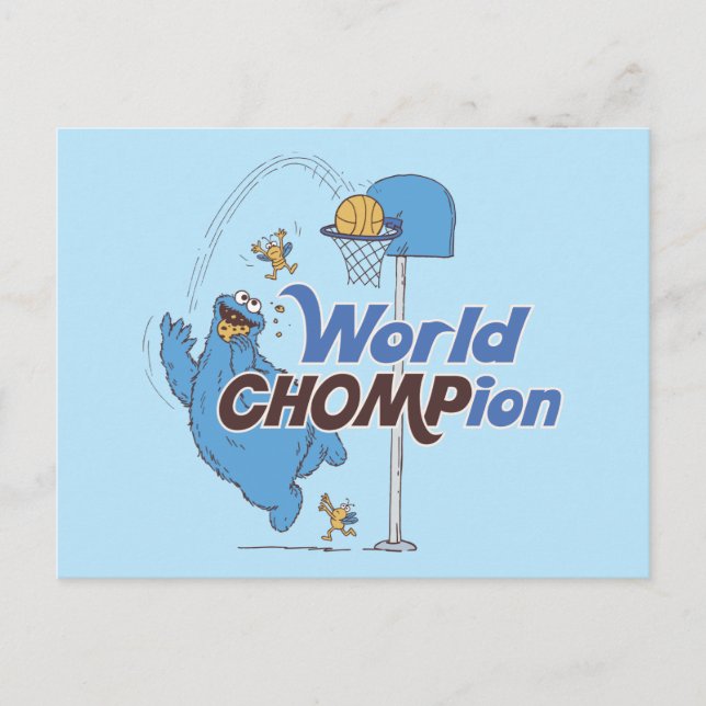 Postal Cookie Monster | Tiro de aros de básquetbol (Anverso)