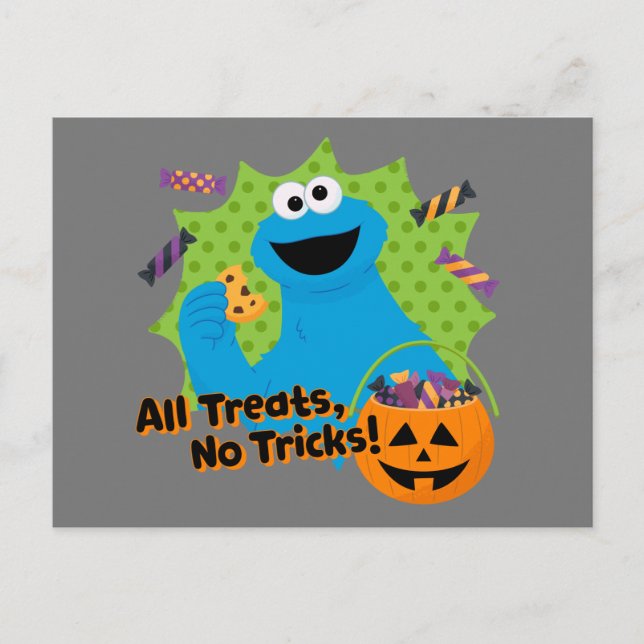 Postal Cookie Monster | ¡Todos los tratamientos, sin truc (Anverso)
