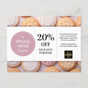 Postal Cookies Bakery Baker Personalizado descuento de cu