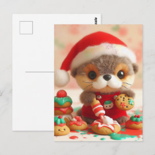 Postal Cookies de Navidades de Otter Adorables