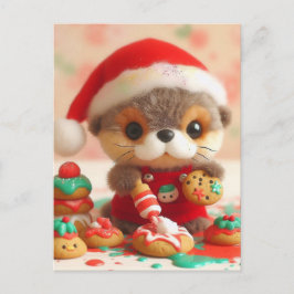 Postal Cookies de Navidades de Otter Adorables