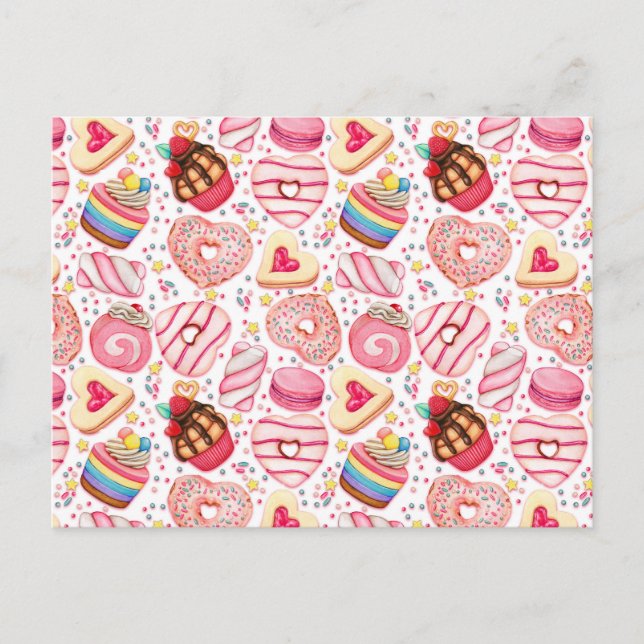 Postal Cookies y pasteles el día de San Valentín (Anverso)