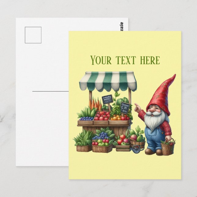 Postal Cool Farmers market gnome customizable (Anverso / Reverso)