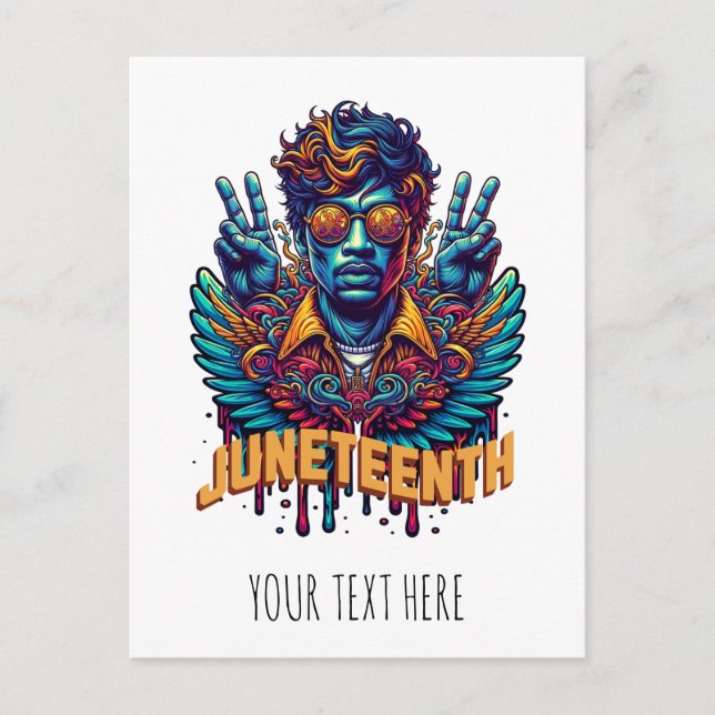 Postal Cool Juneteenth Black History Month Angel Freedom  (Anverso)