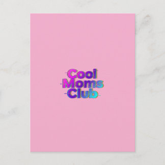 Postal Cool Moms Club Neon Glitch Retro Mother's Day Card