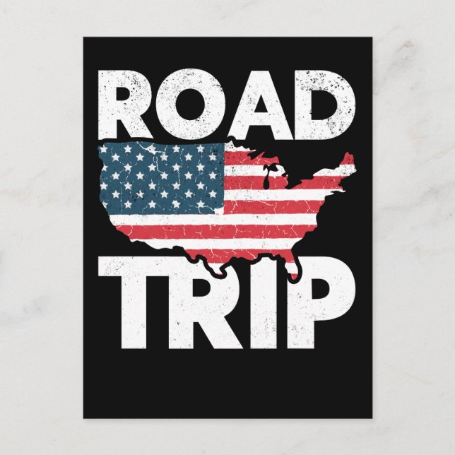Postal Cool Road Trip Viajero Americano Viajes USA (Anverso)