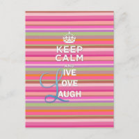Cool trendy quote "Keep Calm and Live Love Laugh"