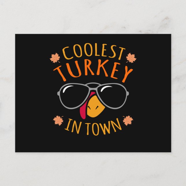 Postal Coolest Turkey Funny Thanksgiving Family Men Women (Anverso)