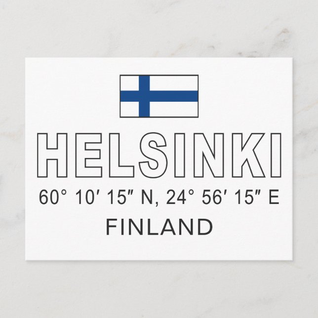 Postal Coordenadas de Helsinki (Anverso)