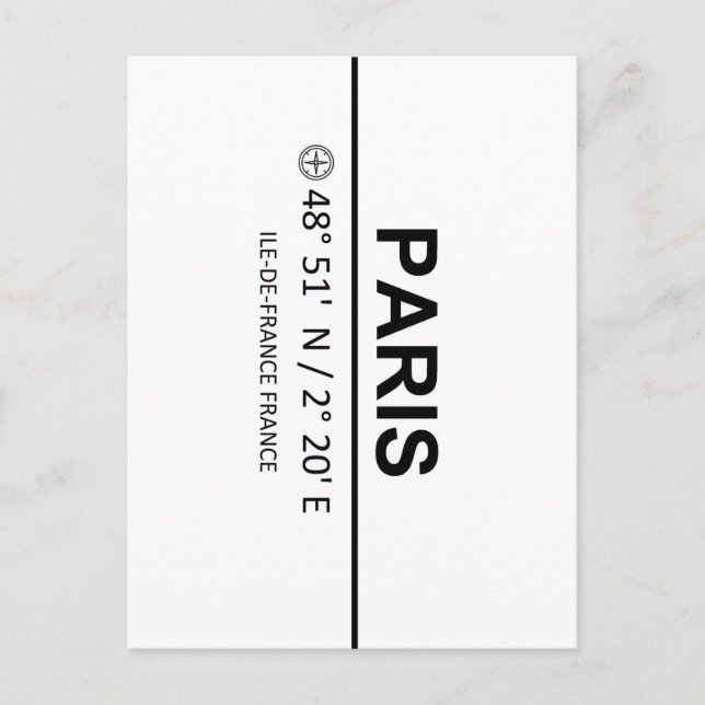 Postal Coordenadas de París — Coordenadas de París (Anverso)