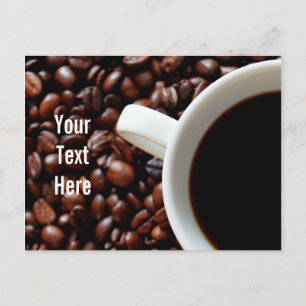 Postal Copa de café con café, judías de café