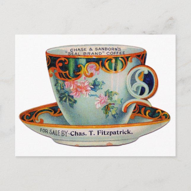 Postal Copa de café de época (Anverso)