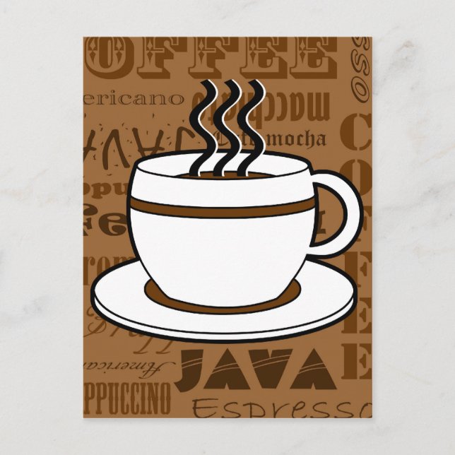 Postal Copa de Café - Impresión de palabras para café - M (Anverso)