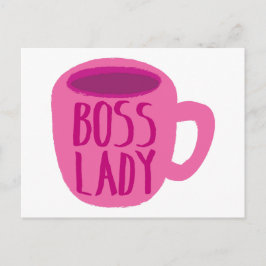 Postal Copa de Café Rosa Señora