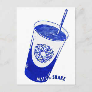 Postal Copa "Malt o Shake" de helado de vintage