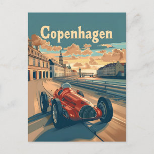 Postal Copenhagen Vintage Racing Car
