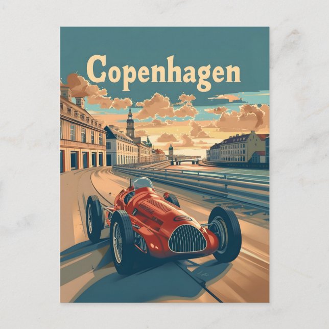 Postal Copenhagen Vintage Racing Car (Anverso)