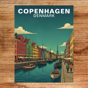 Postal Copenhague Dinamarca Canal del Frente Marítimo Via