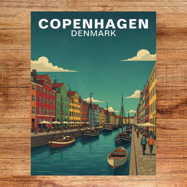 Postal Copenhague Dinamarca Canal del Frente Marítimo Via (Copenhagen Denmark Waterfront Canal Travel Postcard
)