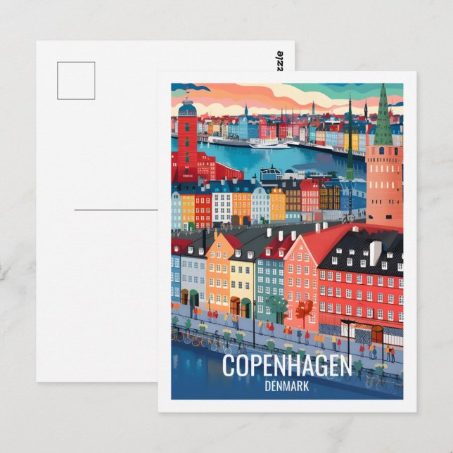 Postal Copenhague Dinamarca Famoso lugar de viaje (Anverso / Reverso)