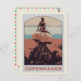 Postal Copenhague Dinamarca, la estatua de la Sirenita
